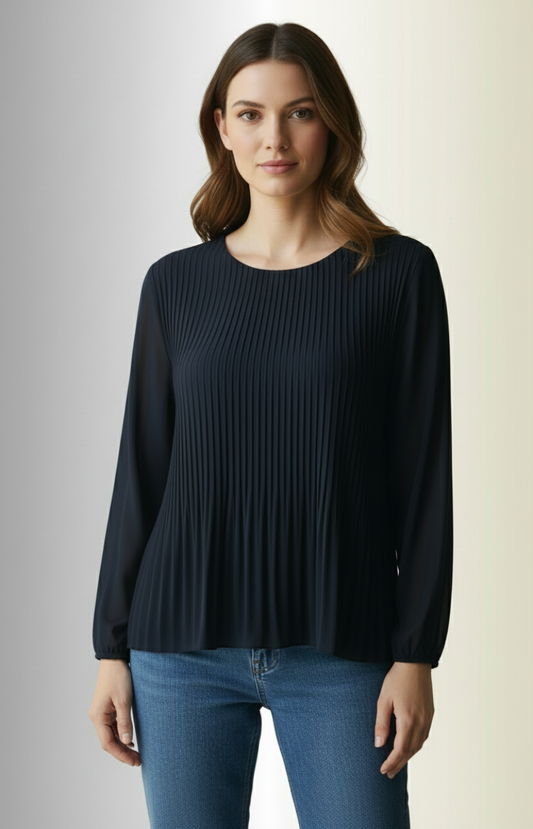 Blouse en voile doublée  Col rond